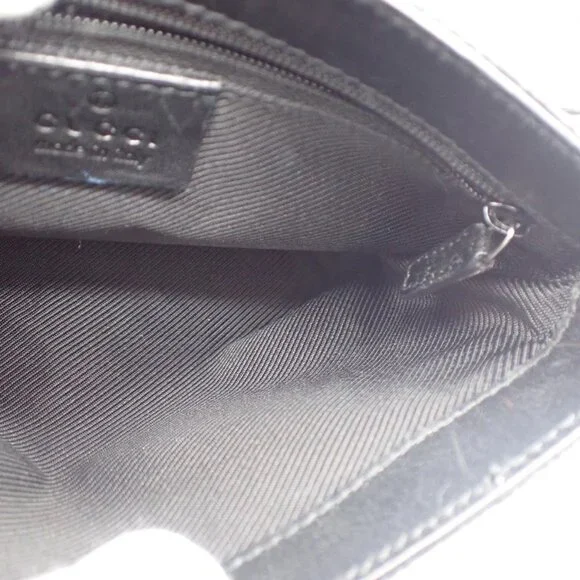 GUCCI Logo GG Pattern Waist Mini Bum Bag Canvas Leather Black SHW Italy 36KC367 - Picture 8 of 15